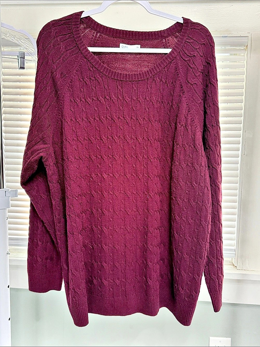 Croft & Barrow Cable Knit Crew Neck Sweater Size 2X Like New